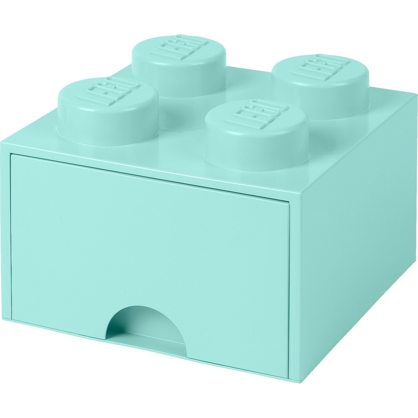 LEGO® Oppbevaring med Skuff 4 Knotter, Aqua Light Blue