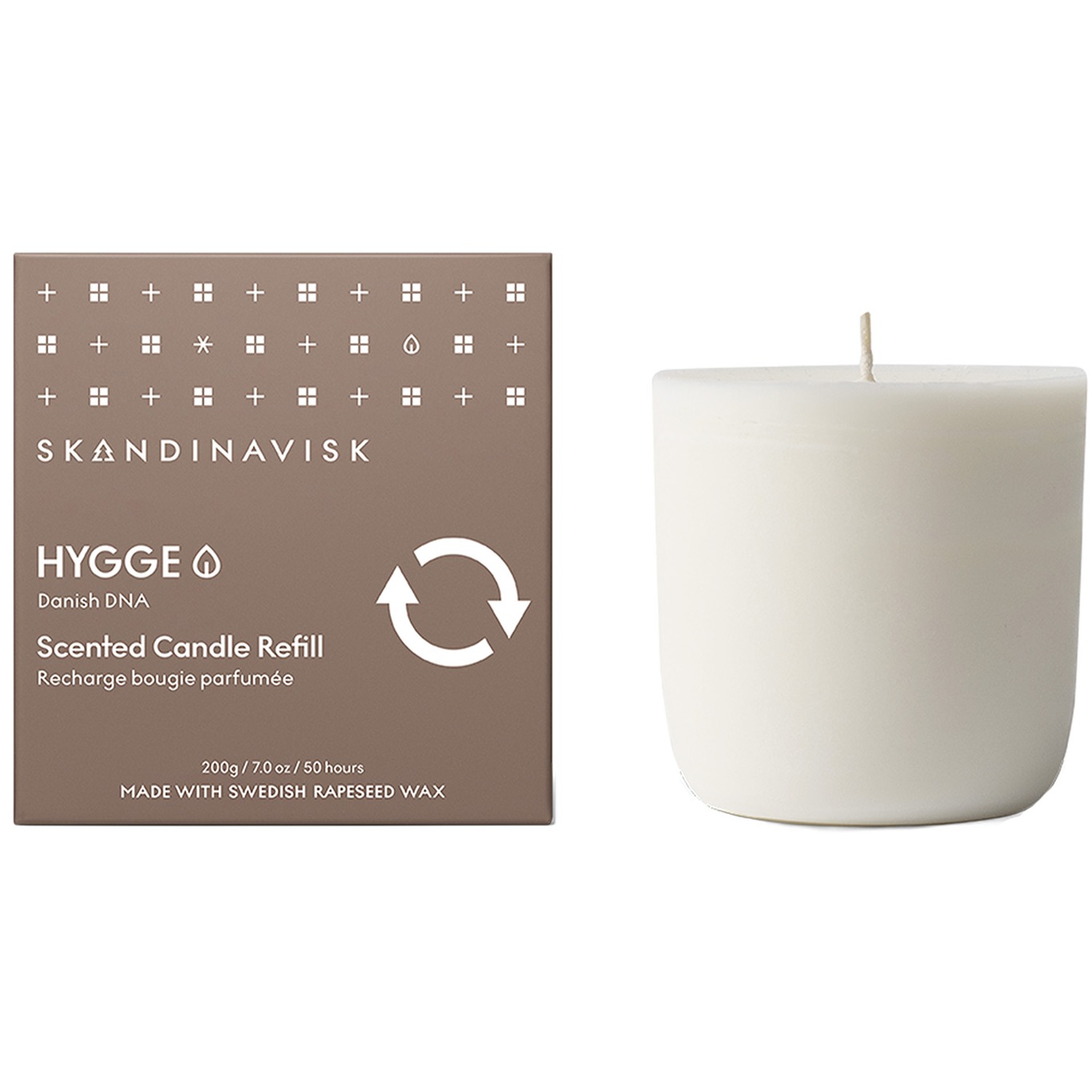HYGGE Scented Candle with Lid Duftlys Cinnamon 200 g - Refill