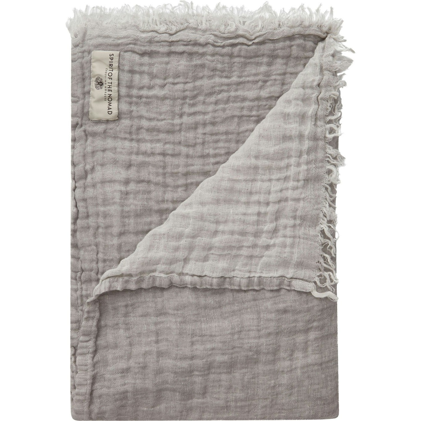 Linen Pledd 130x170 cm, Misty Grey/Off-white