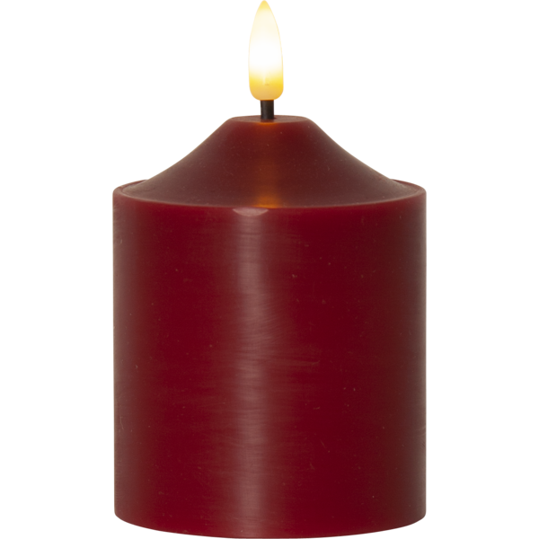 Flamme Kubbelys LED Rød, 12 cm