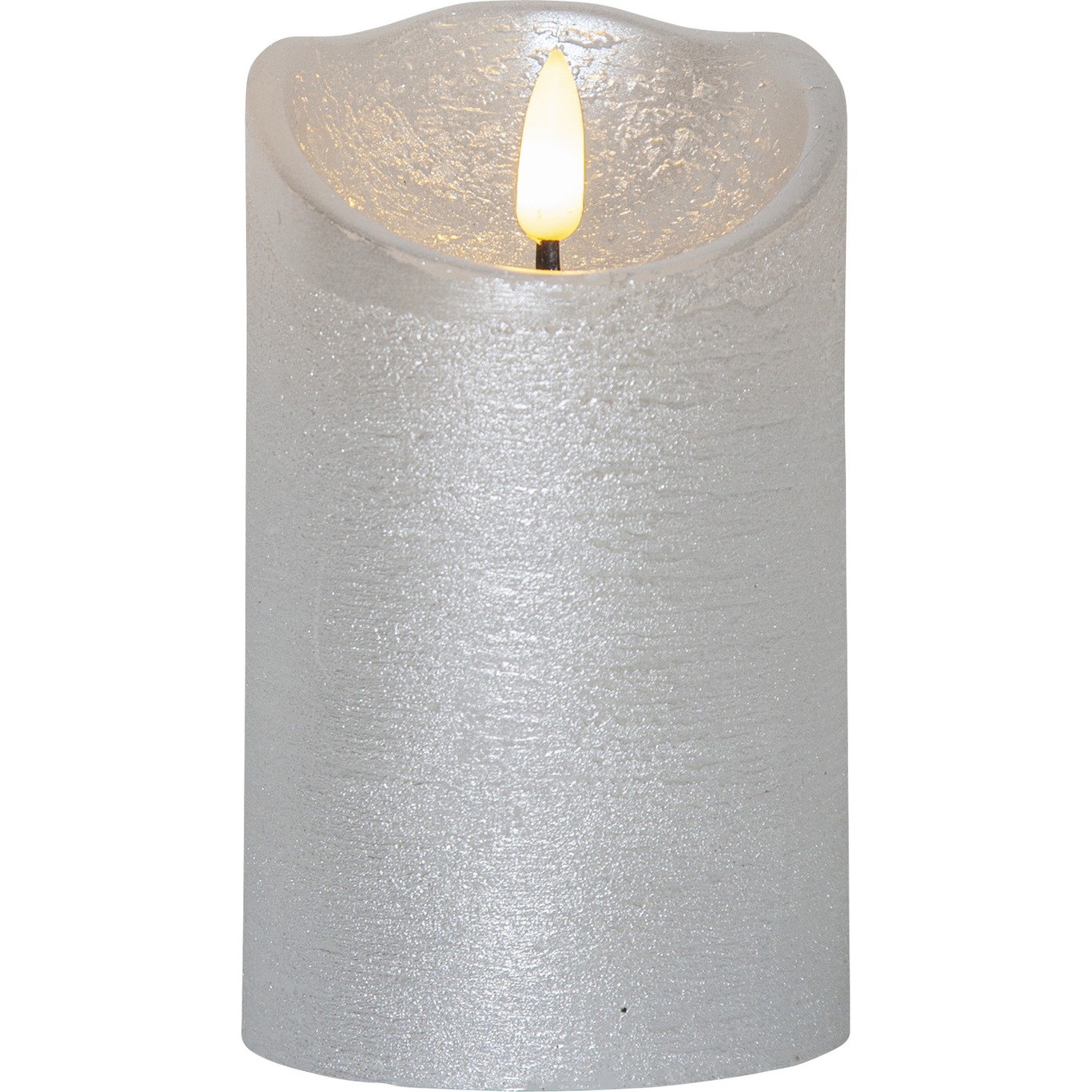 Flamme Rustic LED Kubbelys Silver, 12 cm