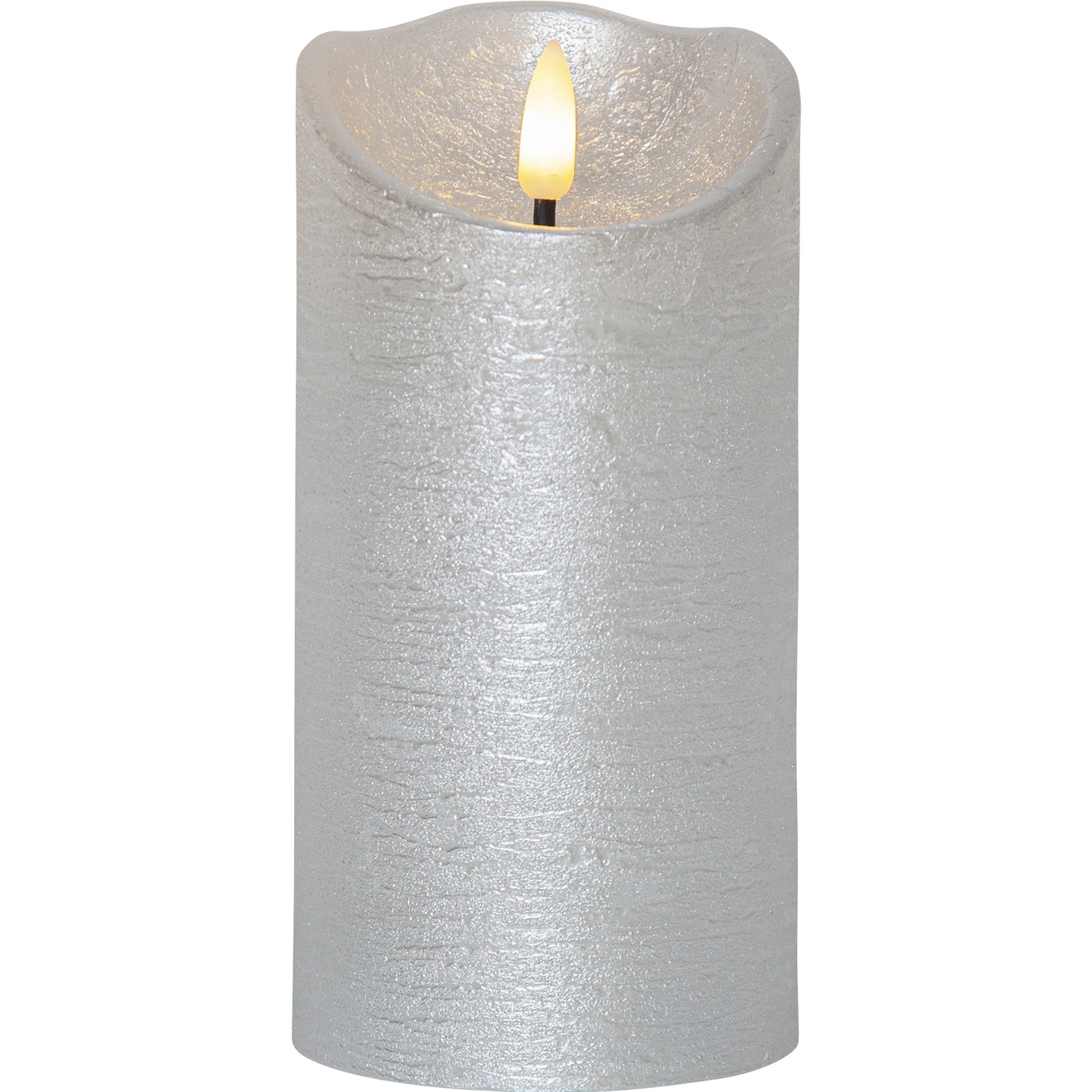 Flamme Rustic LED Kubbelys Silver, 15 cm