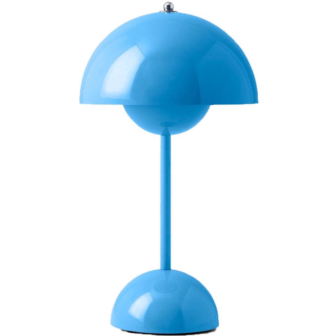 Flowerpot VP9 Bordlampe Bærbar med Magnetisk Ladekabel, Swim Blue