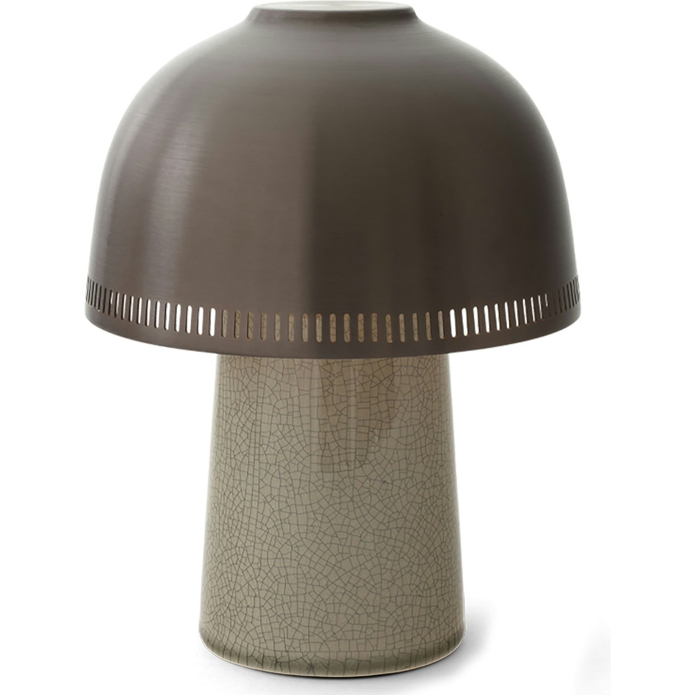 Raku Bordlampe, Beige Grey / Aluminium